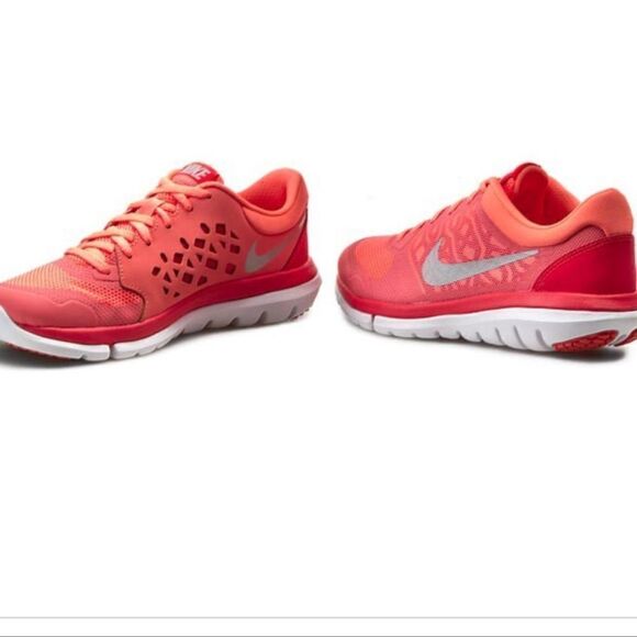 Nike Flex Y2K Running Shoes - Coral Lava Glow/Metallic Silver/Bright Crimson 7 - Picture 2 of 13